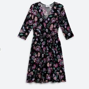 Leota dress black floral women’s size small
